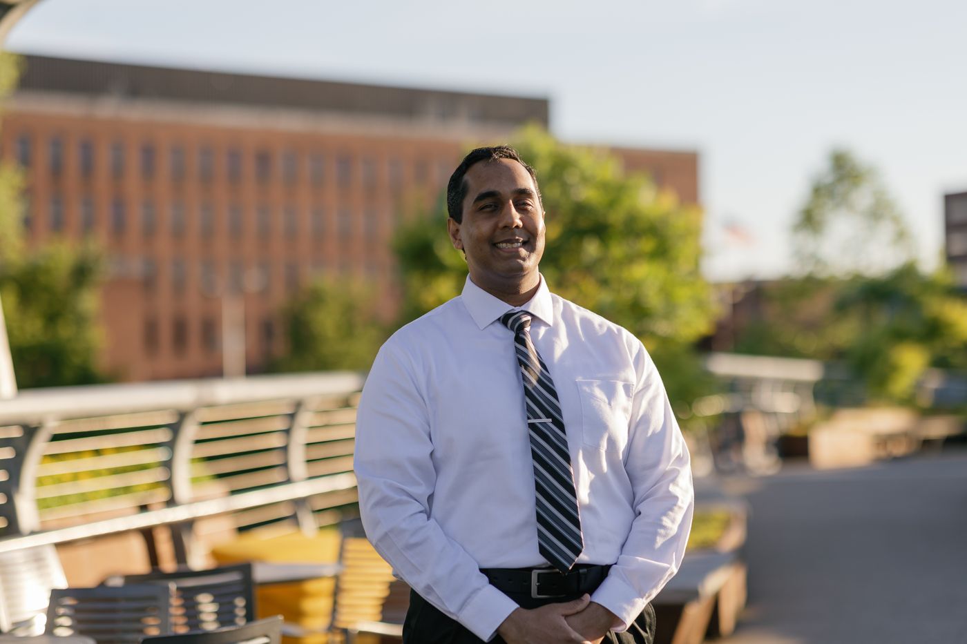 Amrit Ramjattan on the patio